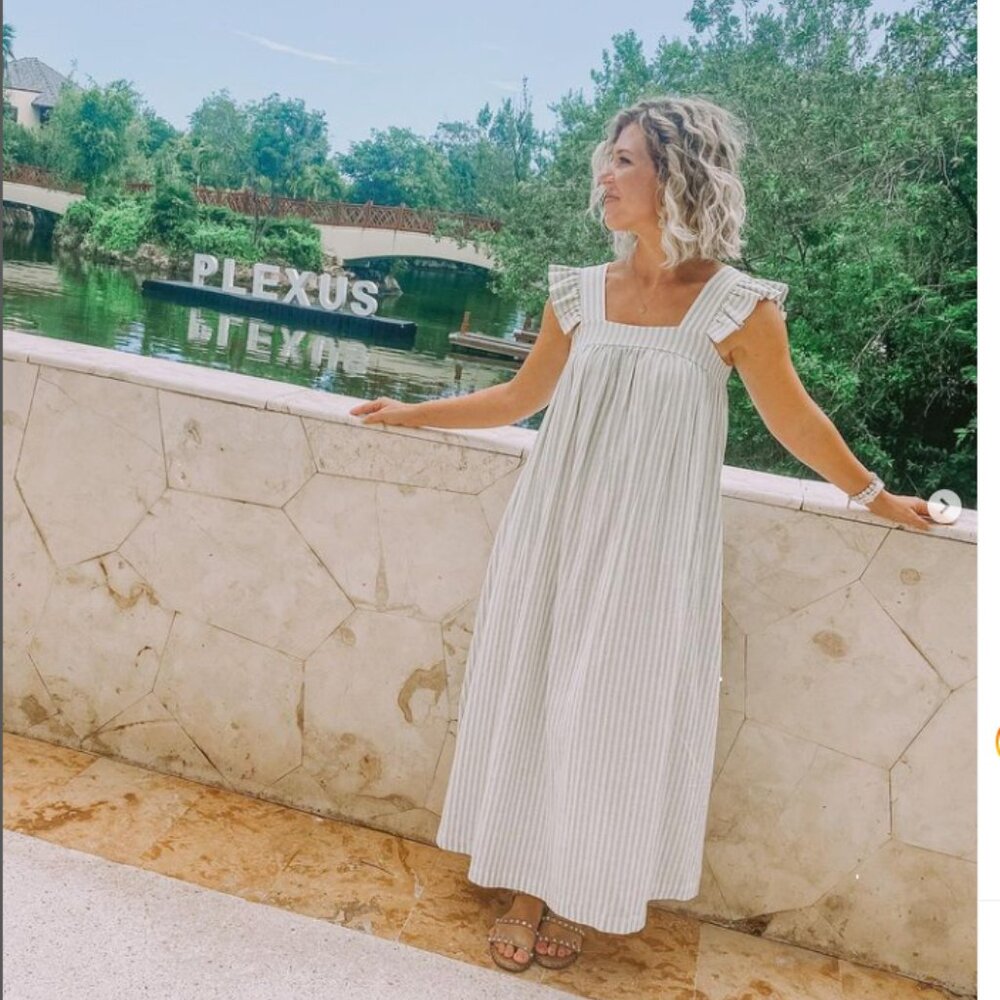 A New Day White and Green Sleeveless Sundress Target Brand